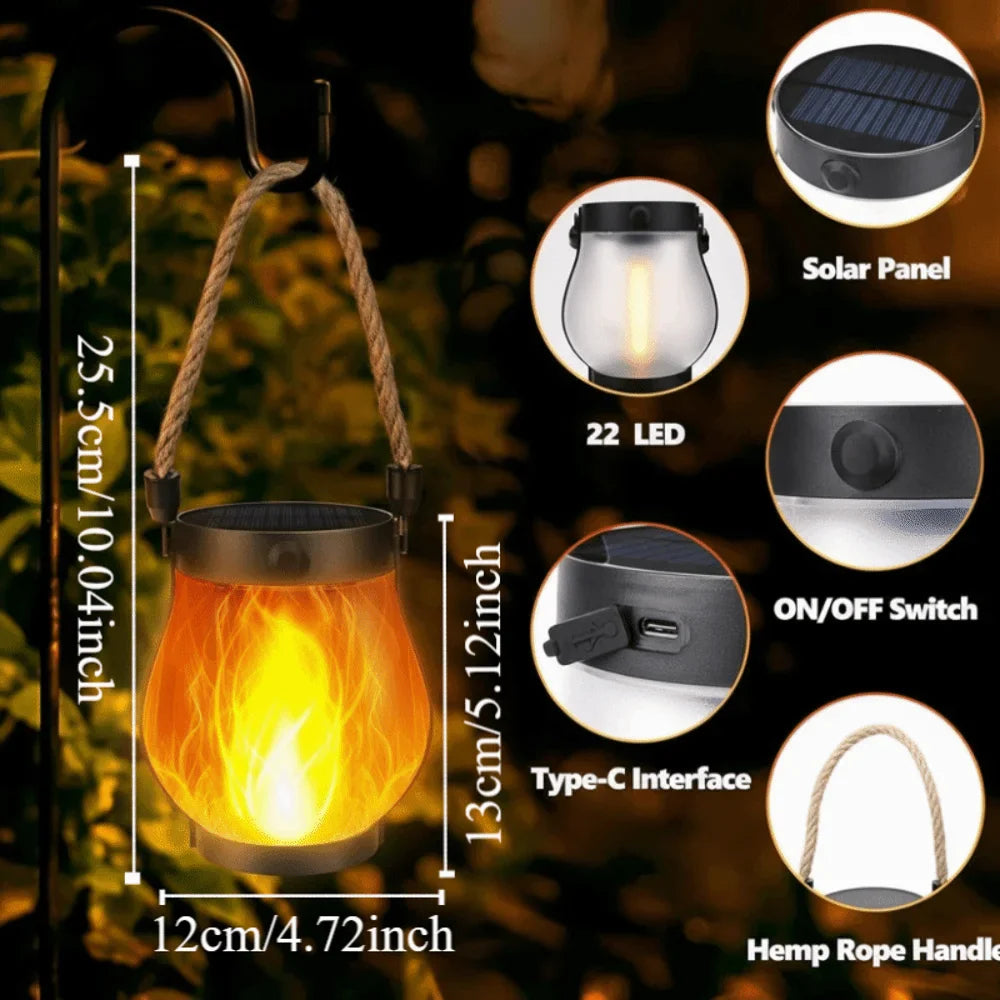 Solar-Powered Flame Lantern