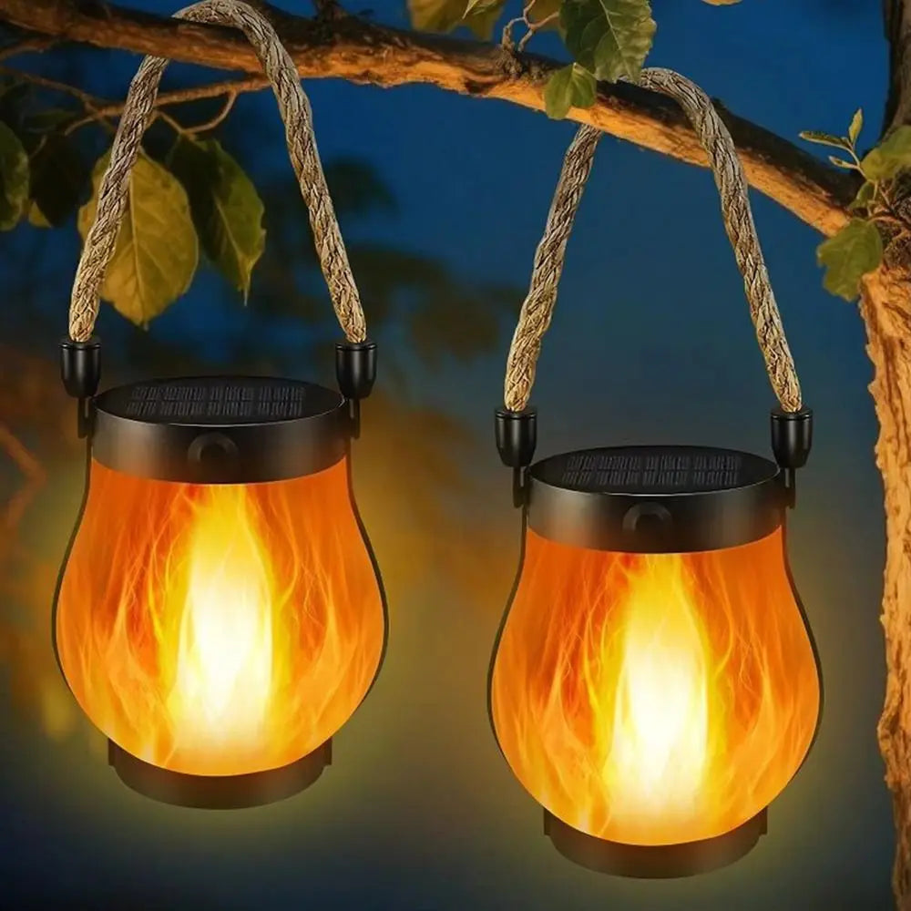 Solar-Powered Flame Lantern