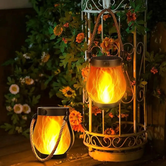 Solar-Powered Flame Lantern